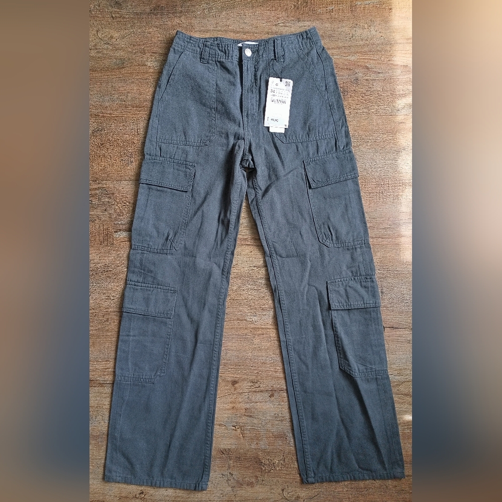 Zara Gray Straight Leg Pants